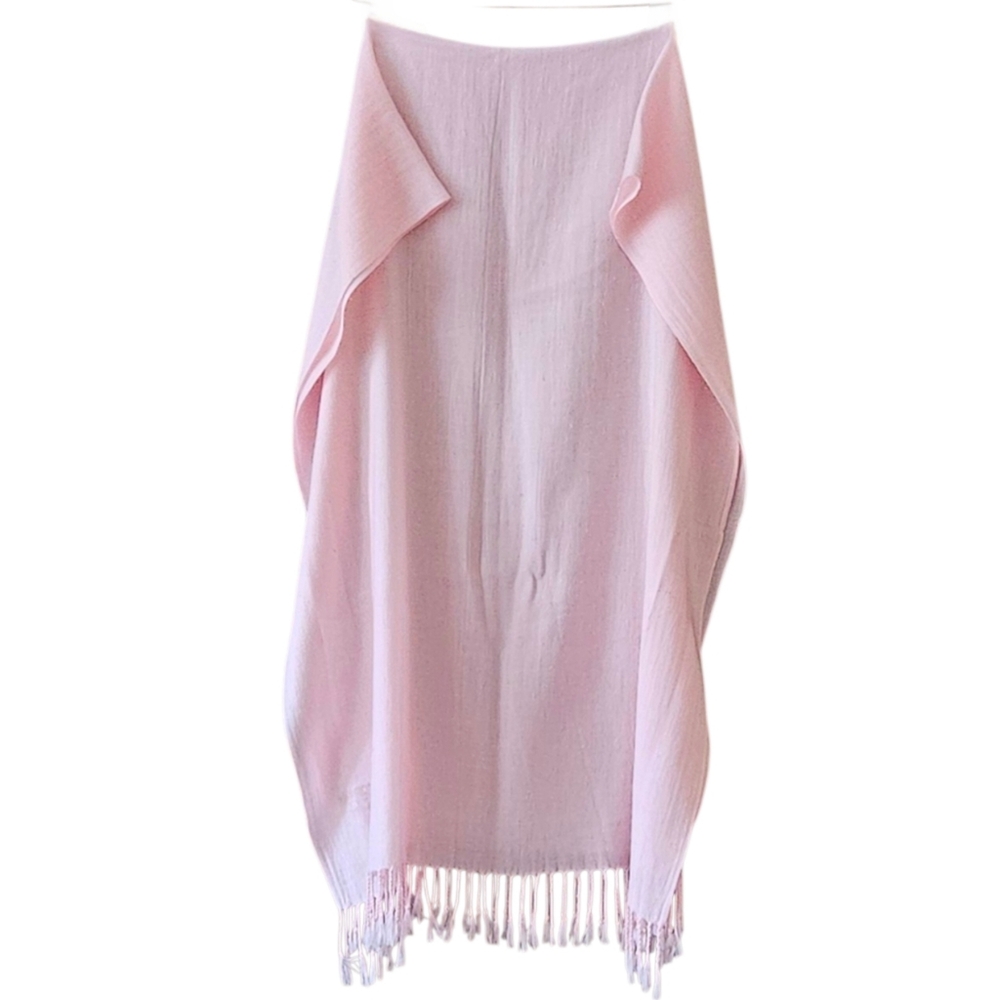 GENUINE PASHMINA wool scarf shawl Large pink EUC soft girlhoodcore rectangular